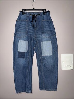 Women’s Size 8 Barrel Blue Patchwork Denim Jeans